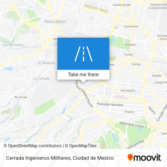 Mapa de Cerrada Ingenieros Militares