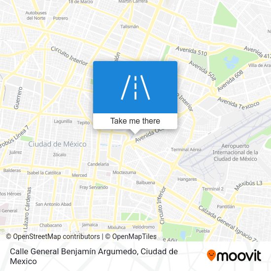 Mapa de Calle General Benjamín Argumedo