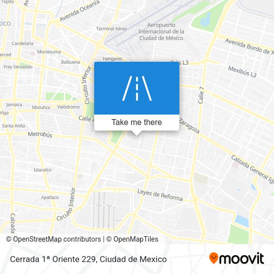 Cerrada 1ª Oriente 229 map