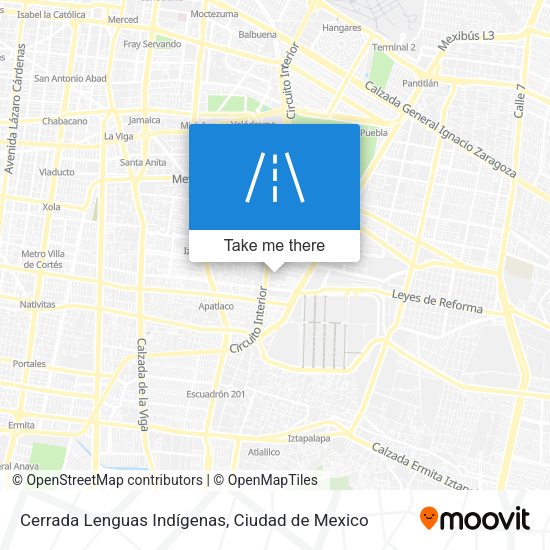 Cerrada Lenguas Indígenas map