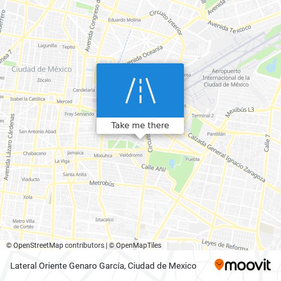 Lateral Oriente Genaro García map