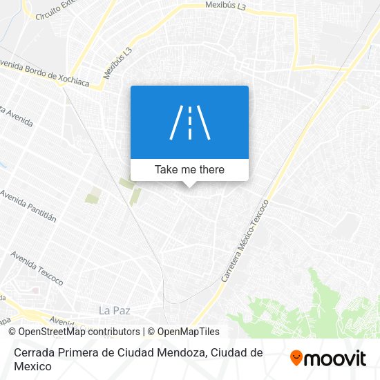 Mapa de Cerrada Primera de Ciudad Mendoza