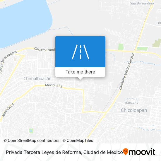 Mapa de Privada Tercera Leyes de Reforma
