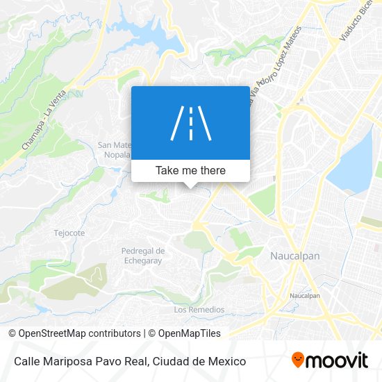 Calle Mariposa Pavo Real map