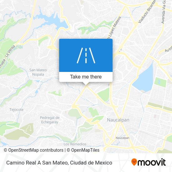 Camino Real A San Mateo map