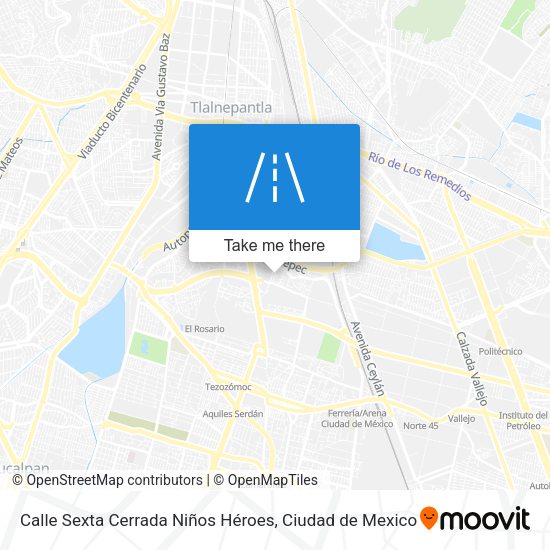 Calle Sexta Cerrada Niños Héroes map