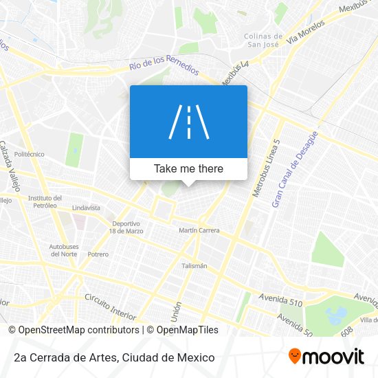2a Cerrada de Artes map