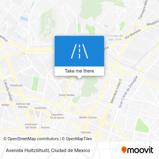 Mapa de Avenida Huitzilíhuitl