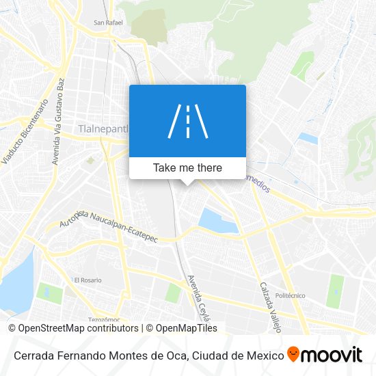 Mapa de Cerrada Fernando Montes de Oca