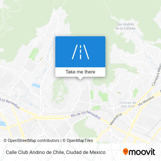 Mapa de Calle Club Andino de Chile