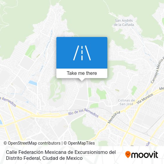 Calle Federación Mexicana de Excursionismo del Distrito Federal map