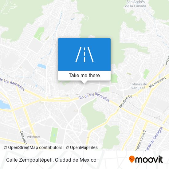 Mapa de Calle Zempoaltépetl
