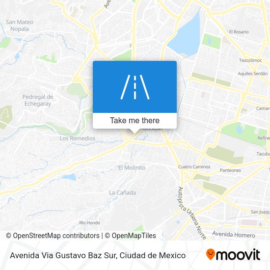Avenida Via Gustavo Baz Sur map