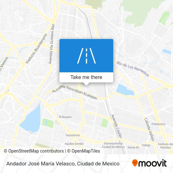 Andador José María Velasco map