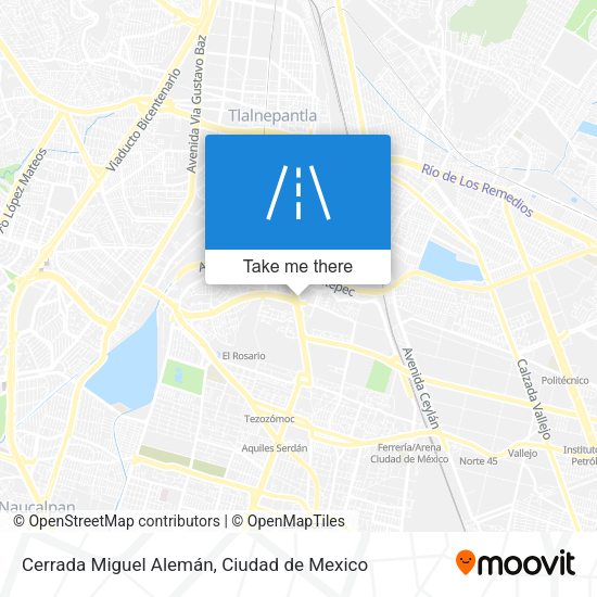 Mapa de Cerrada Miguel Alemán