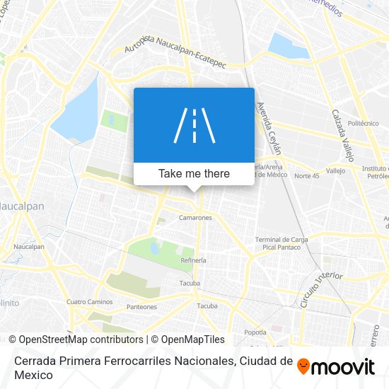 Mapa de Cerrada Primera Ferrocarriles Nacionales