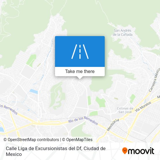 Calle Liga de Excursionistas del Df map