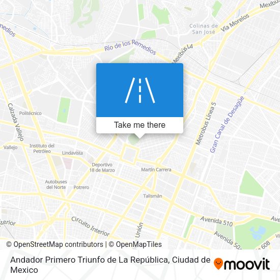 Andador Primero Triunfo de La República map