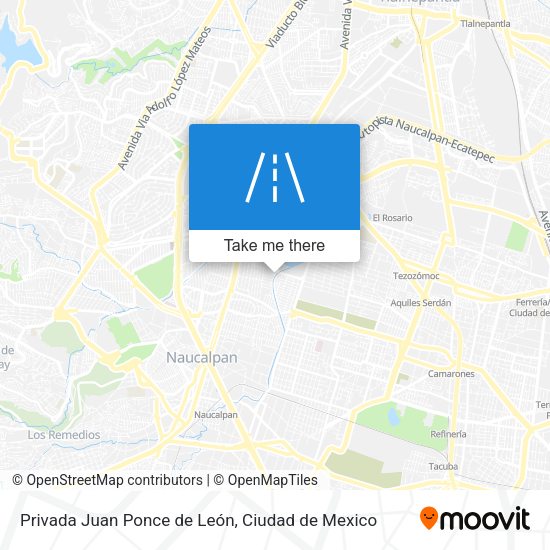 Privada Juan Ponce de León map