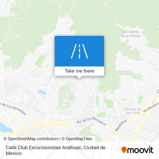 Mapa de Calle Club Excursionistas Anáhuac