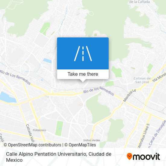 Calle Alpino Pentatlón Universitario map