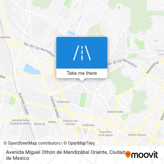 Avenida Miguel Othón de Mendizábal Oriente map