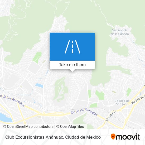 Mapa de Club Excursionistas Anáhuac