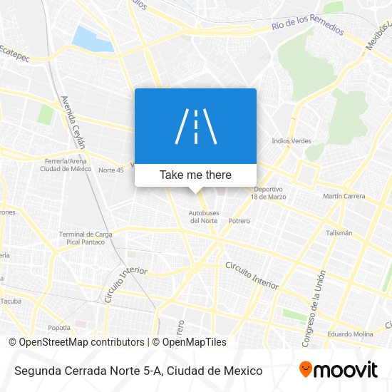 Mapa de Segunda Cerrada Norte 5-A