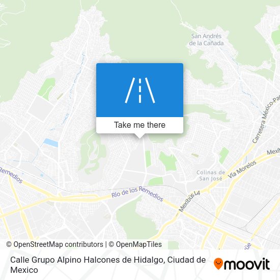 Calle Grupo Alpino Halcones de Hidalgo map