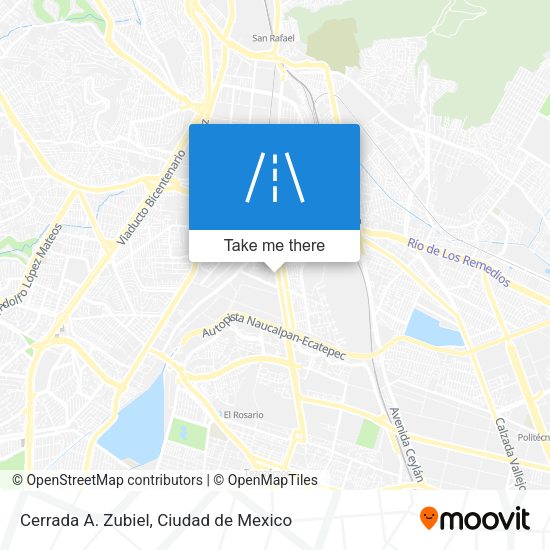 Mapa de Cerrada A. Zubiel