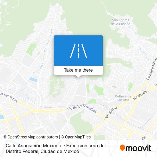 Calle Asociación Mexico de Excursionismo del Distrito Federal map