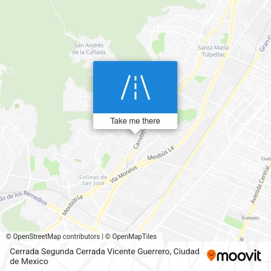 Mapa de Cerrada Segunda Cerrada Vicente Guerrero
