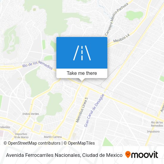 Mapa de Avenida Ferrocarriles Nacionales