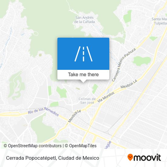 Mapa de Cerrada Popocatépetl