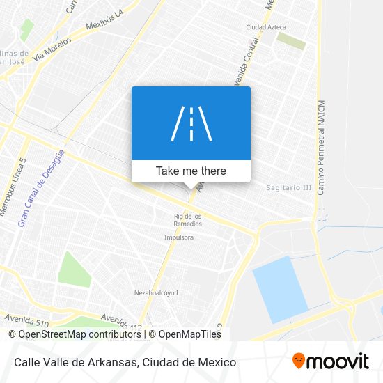 Calle Valle de Arkansas map