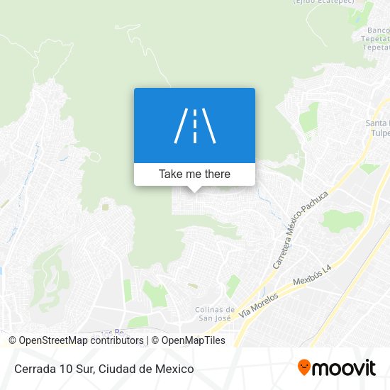Cerrada 10 Sur map