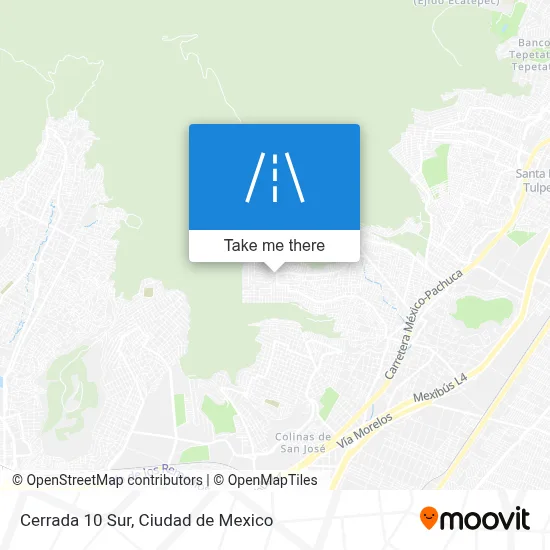 Cerrada 10 Sur map