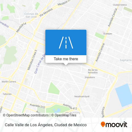 Mapa de Calle Valle de Los Ángeles