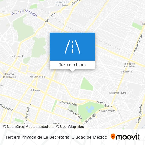 Mapa de Tercera Privada de La Secretaría