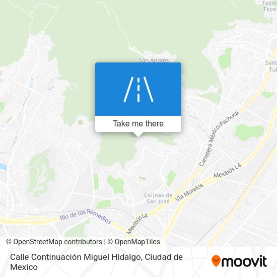 Mapa de Calle Continuación Miguel Hidalgo