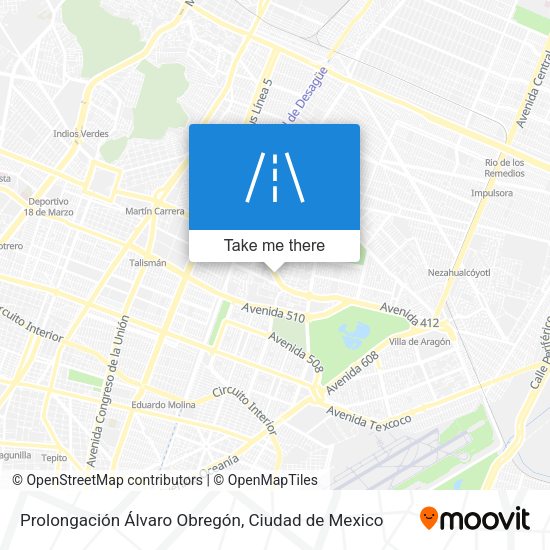 Mapa de Prolongación Álvaro Obregón