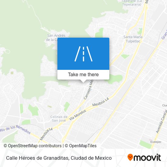 Mapa de Calle Héroes de Granaditas