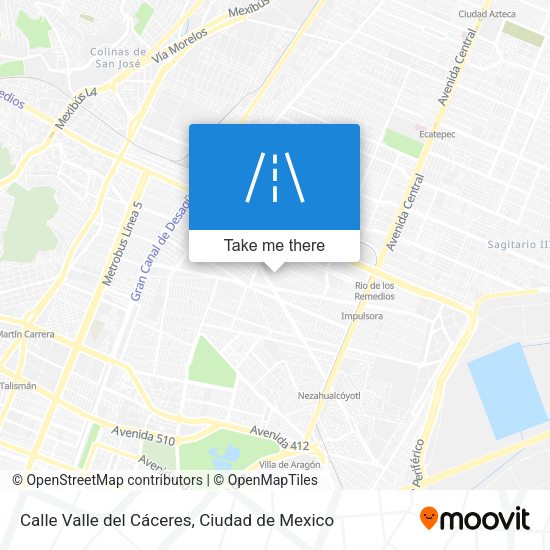 Mapa de Calle Valle del Cáceres