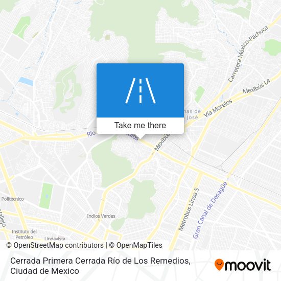 Mapa de Cerrada Primera Cerrada Río de Los Remedios