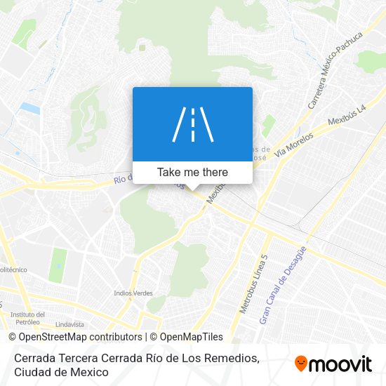 Mapa de Cerrada Tercera Cerrada Río de Los Remedios