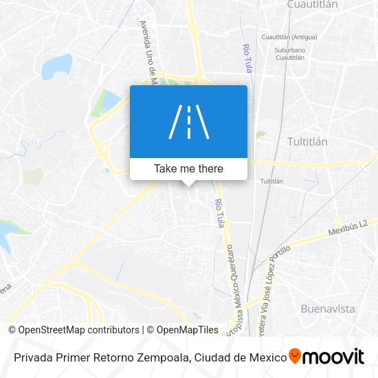 Privada Primer Retorno Zempoala map