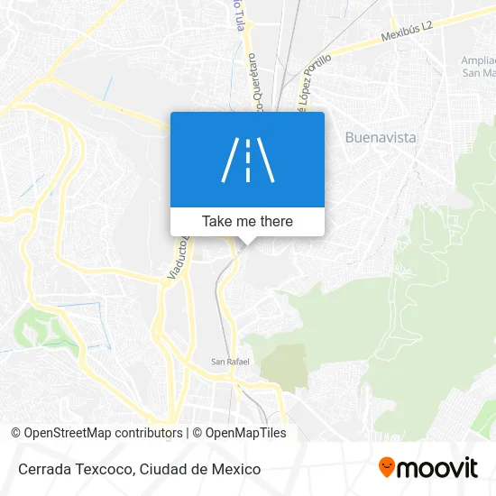 Cerrada Texcoco map