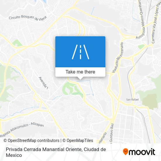 Mapa de Privada Cerrada Manantial Oriente