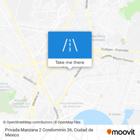 How to get to Privada Manzana 2 Condominio 36 in Coacalco De Berriozábal by  Bus?