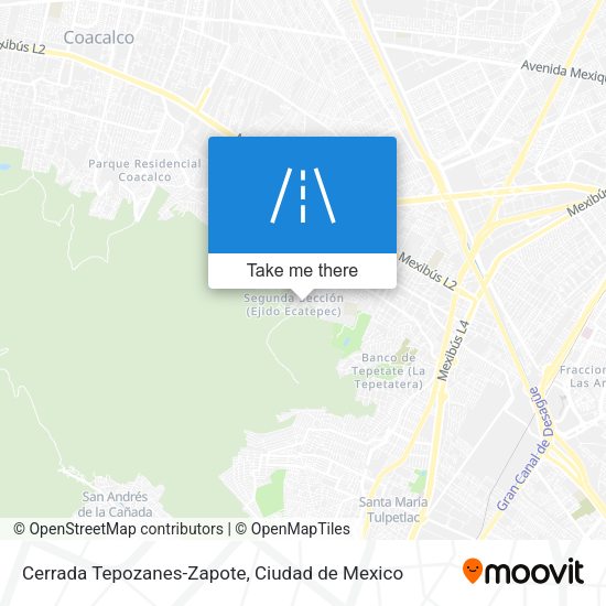 Cerrada Tepozanes-Zapote map